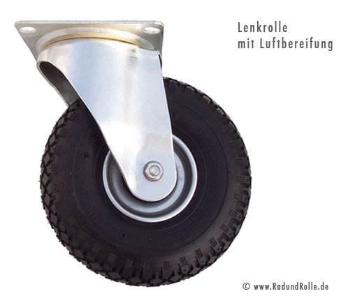 2x Lenkrolle 2x Bockrolle Luftrad 260mm x 85mm 3.00-4 Transportrad Reifen Rad 