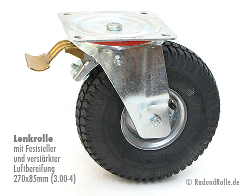 Bockrolle Lenkrolle Rolle Rad mit Kunststofffelge Bremse Vollgummireifen 85 mm 