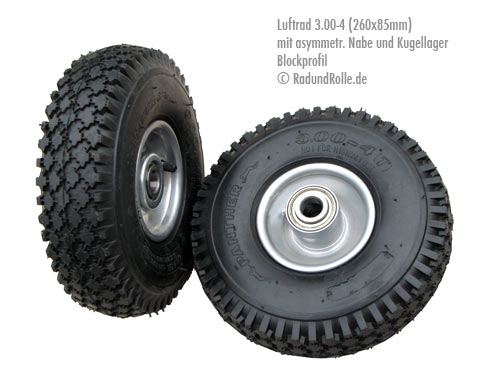 Gummirad 3.00-4 mit Blockprofil