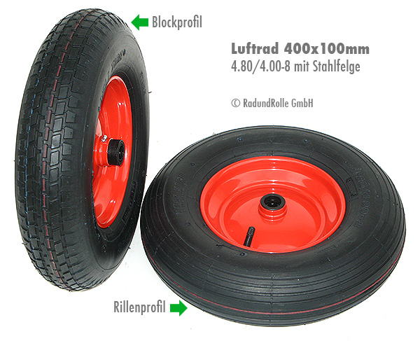 Mantel/Reifen/Decke mit Schlauch Luftrad 400mm4.80/4.00 