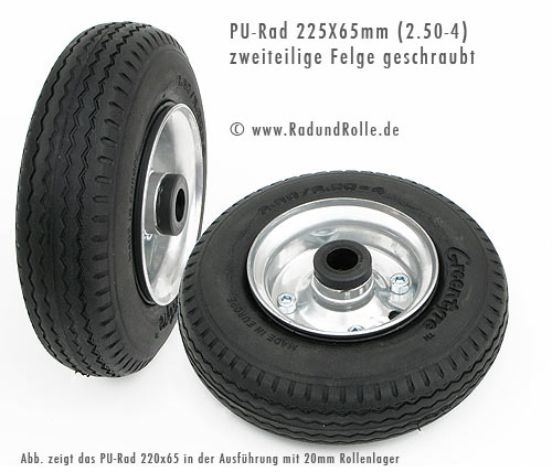 PU Solid Reifen Metall Rad Pannensicher 2.50-4 Split Felge 20mm Bohrung Sack Lkw 