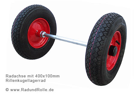 Rad-Achse mit Luftrad 400x100mm