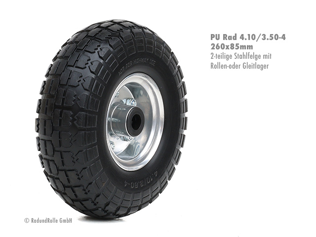 PU-Rad 4.10/3.50-4 mit Stahlfelge und symmetrischer Nabe