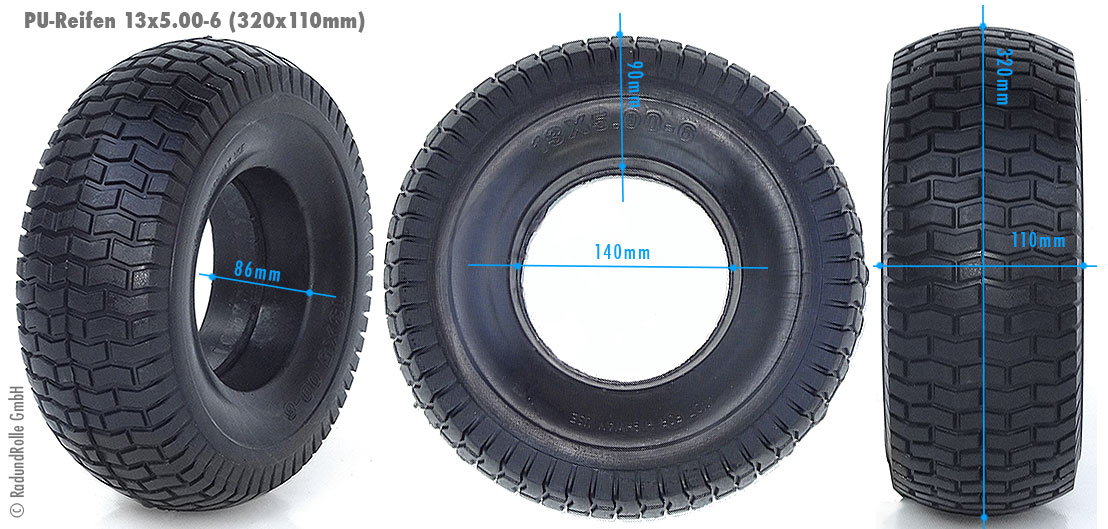 PU Solid Reifen Metall Rad Pannensicher 2.50-4 Split Felge 20mm Bohrung Sack Lkw 