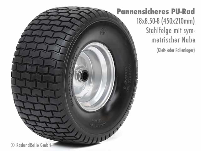 Pannensicheres PU-Rad aus Polyurethan mit symmetrischer Stahlfelge