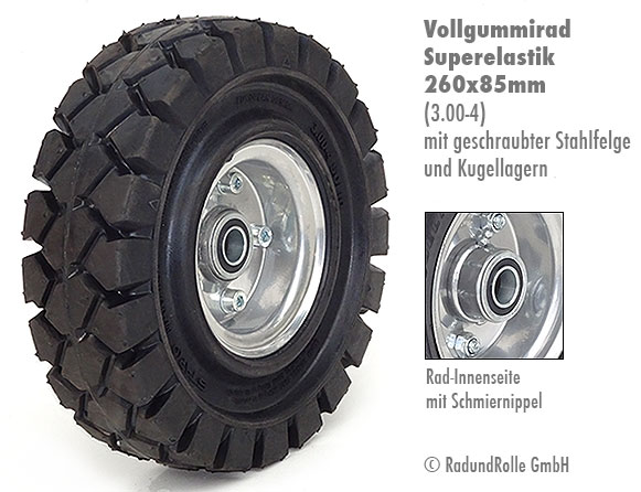 Ersatzrad Rasenmäherrad Rad Sackkarrenrad Vollgummi 4.80//4.00-8 390 mm